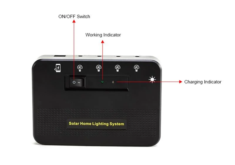 Solar Home Kit with 3 Bulbs Lighting Your Home at The Same Time, Powering Your Phone Anytime and Anywhere, with a Replaceable Battery.