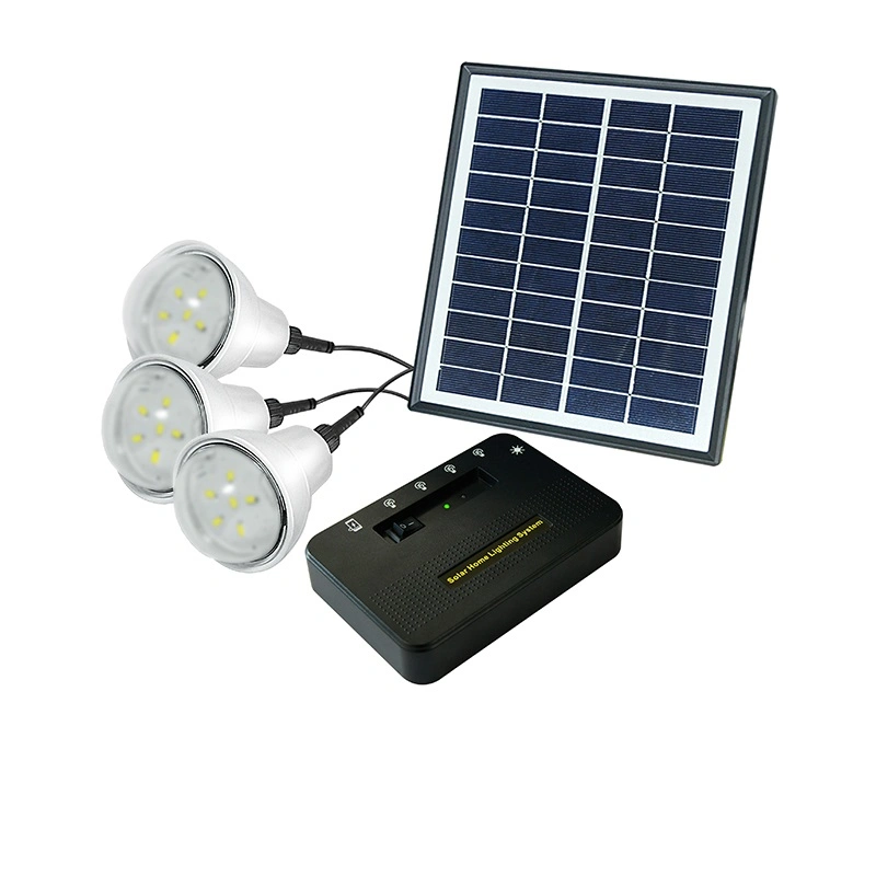 Solar Home Kit with 3 Bulbs Lighting Your Home at The Same Time, Powering Your Phone Anytime and Anywhere, with a Replaceable Battery.